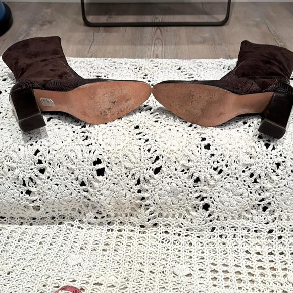 Bocci size 37 brown suede and snakeskin boots - Picture 5 of 5